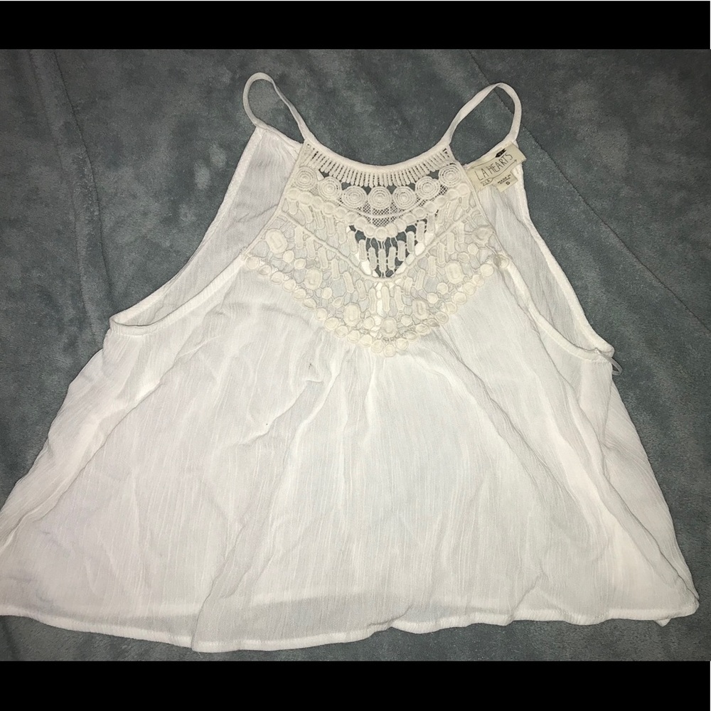 flowy white crop top